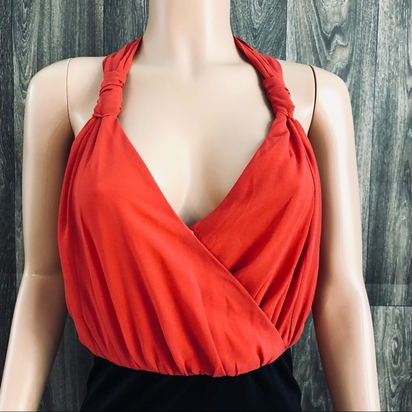 Ya Los Angeles Red and Black Chiffon/Bodycon dress - Picture 2 of 9